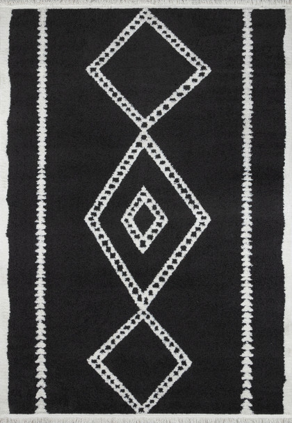 Momeni Monaco MOA-7 Black Machine Made Area Rugs