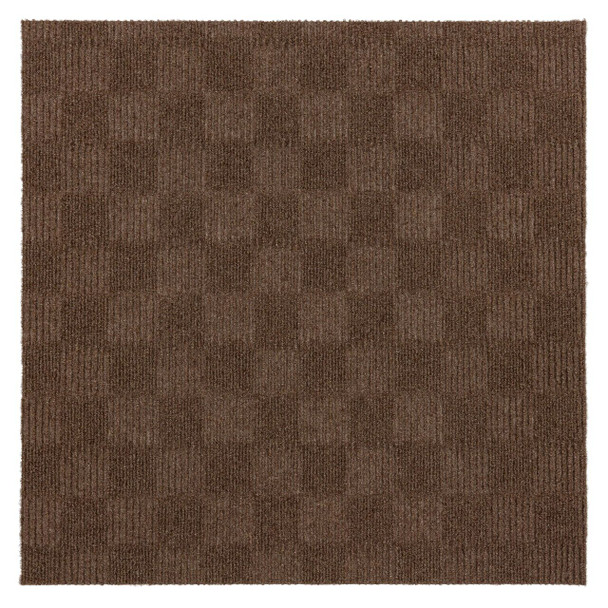 Needlepunch Carpet Tile Café Brown Machine Made Polyester Area Rug - 24"x24" 15pc Bx Square - EBCT1 670