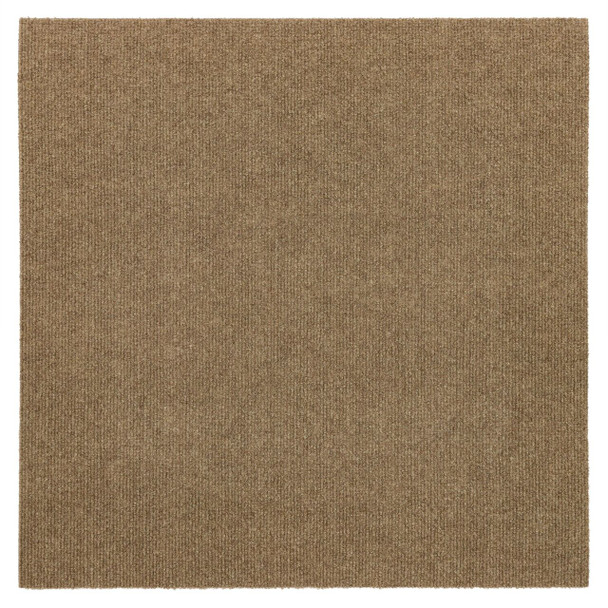 Needlepunch Carpet Tile Mink Machine Made Polyester Area Rug - 24"x24" 15pc Bx Square - EBCT3 428