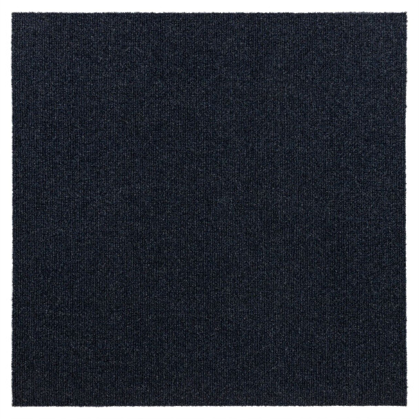 Needlepunch Carpet Tile Deep Slate Machine Made Polyester Area Rug - 24"x24" 15pc Bx Square - EBCT3 529