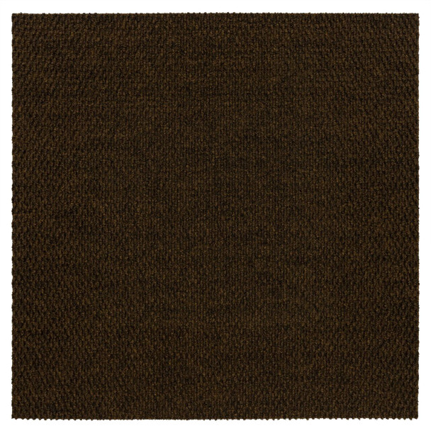Needlepunch Carpet Tile Mahogany Machine Made Polyester Area Rug - 24"x24" 10pc Bx Square