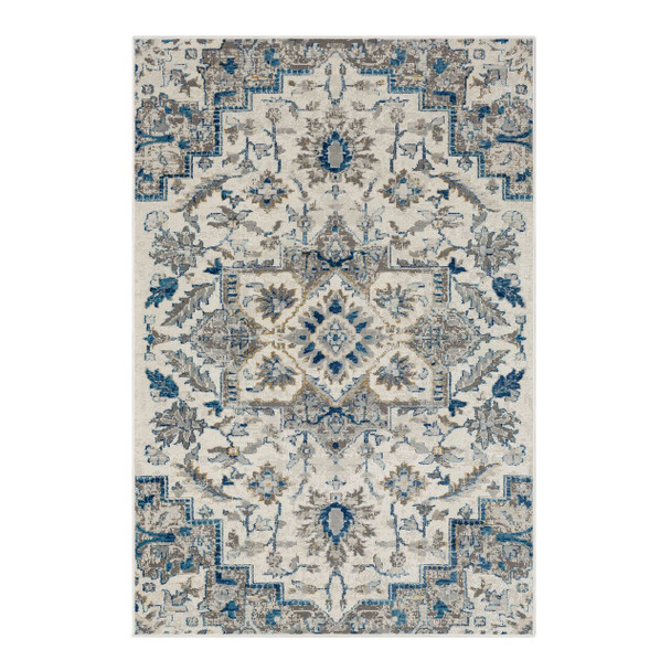 Cleo Blue Machine Woven Polypropylene Area Rugs - EELAM
