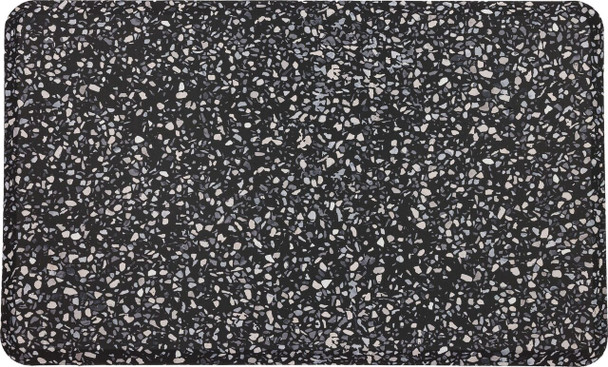 Dri-Pro Deluxe Cushion Mat Black Machine Made Polyester Area Rug - 1' 8" X 3' 6" Rectangle