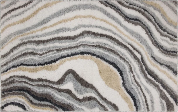 Knitted Bath Dove Machine Made Micro Denier Polyester Area Rugs