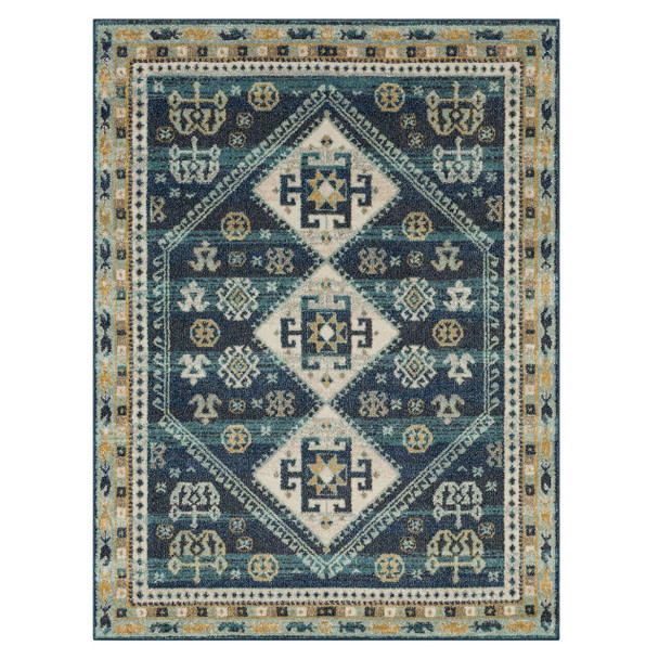 Whimsy Blue Machine Woven Polypropylene Area Rugs - PA304