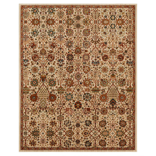 Heirloom Cream Machine Woven Polyester Area Rugs - PA333