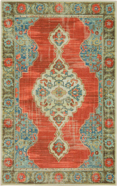 Prismatic Red Machine Tufted Polyester Area Rugs - Z0582