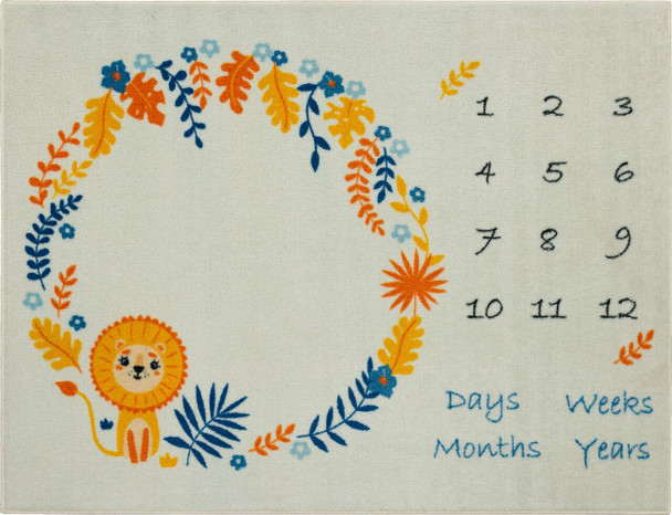 Prismatic Lion Machine Tufted Polyester Area Rug - 3' 9" X 5' Rectangle