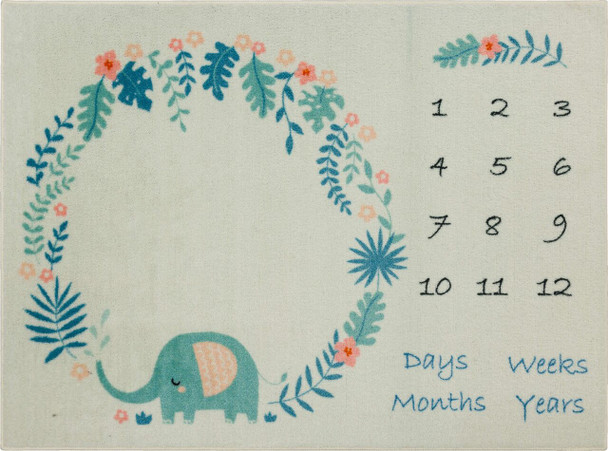 Prismatic Elephant Machine Tufted Polyester Area Rug - 3' 9" X 5' Rectangle