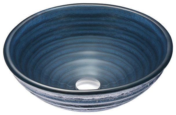 ANZZI Rongomae Series Deco-glass Vessel Sink In Coiled Blue - LS-AZ8097
