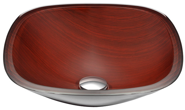 ANZZI Vonu Series Deco-glass Vessel Sink In Rich Timber - LS-AZ8114