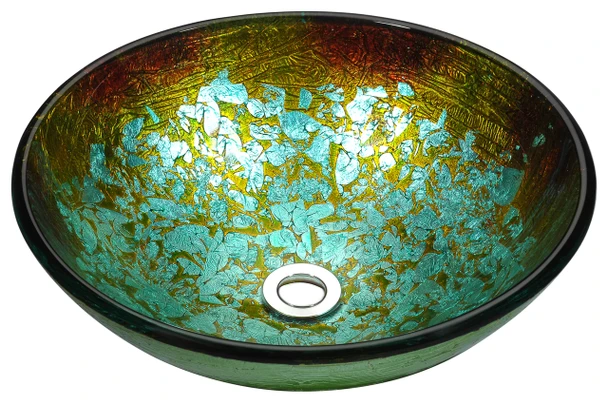 ANZZI Tara Series Deco-glass Vessel Sink In Glacial Blaze - LS-AZ8180