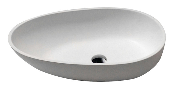 ANZZI Sensei One Piece Solid Surface Vessel Sink In Matte White - LS-AZ8240