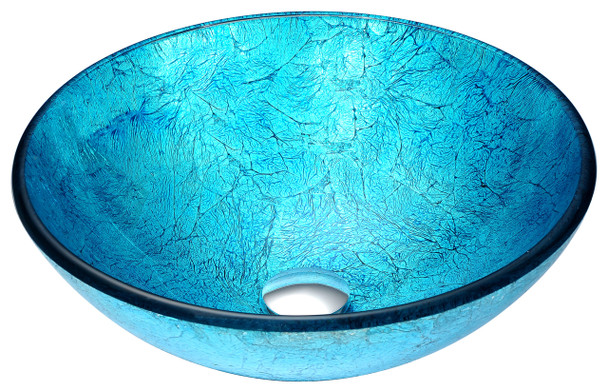 ANZZI Tereali Series Deco-glass Vessel Sink In Blue Ice - S120