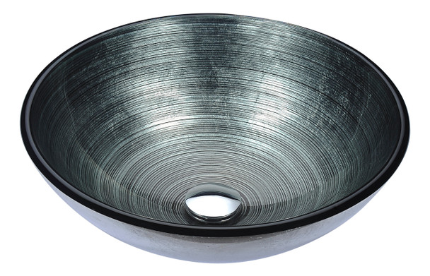 ANZZI Gardena Series Deco-glass Vessel Sink In Brushed Silver - S262-dark