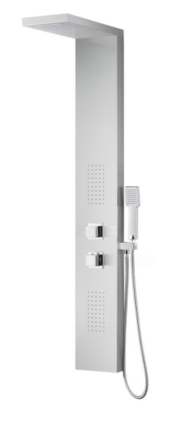 ANZZI Govenor 64 In. Full Body Shower Panel With Heavy Rain Shower And Spray Wand In Brushed Steel - SP-AZ8093