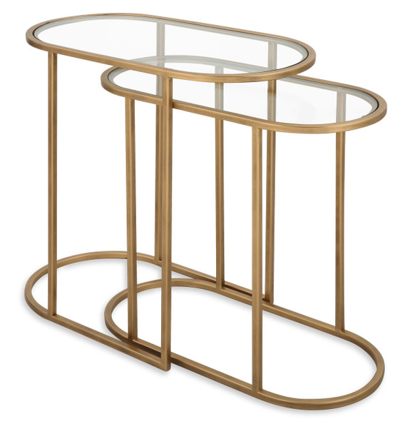 StudioLX Accent Furniture - S/2 Antique Brushed Brass Finish