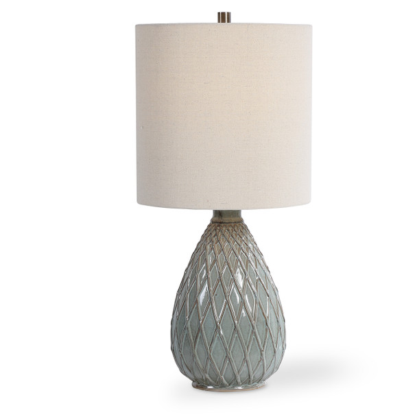 StudioLX Table Lamp Rust And Aqua Colored Ceramic Glaze Base