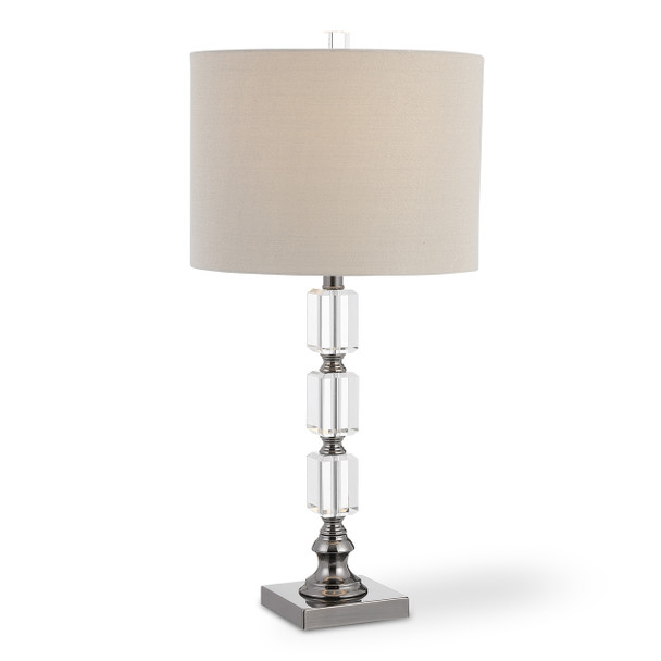 StudioLX Table Lamp Dark Antique Nickel With Crystal