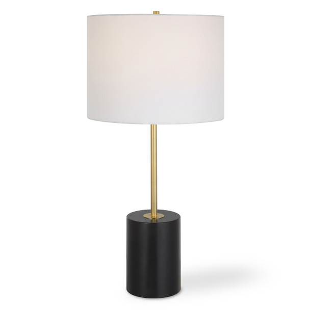 StudioLX Table Lamp Matte Black Metal Base With Gold Accents