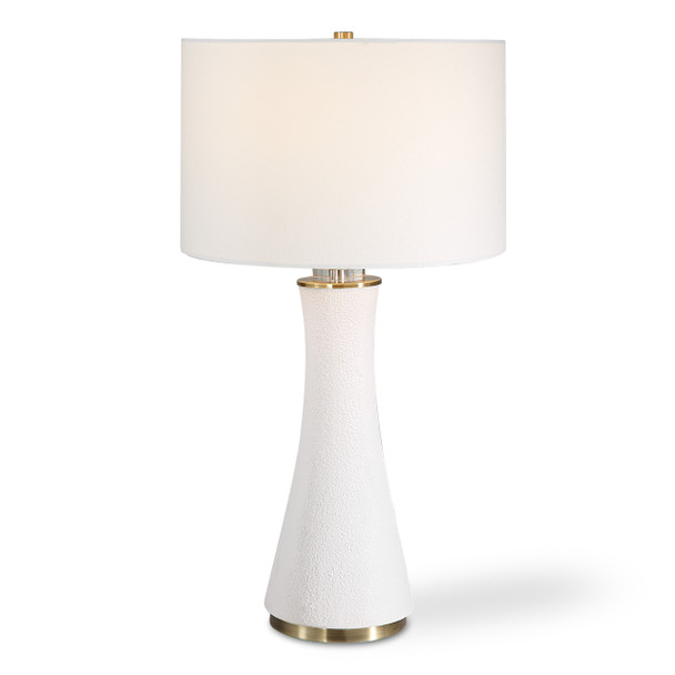 StudioLX Table Lamp Textured Matte White Ceramic Base With