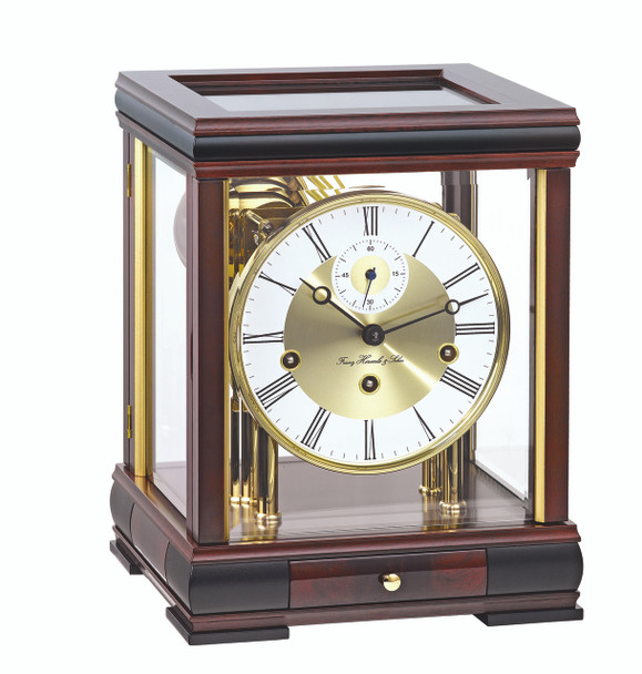 Hermle Bergamo Mantel Clock - Mahogany