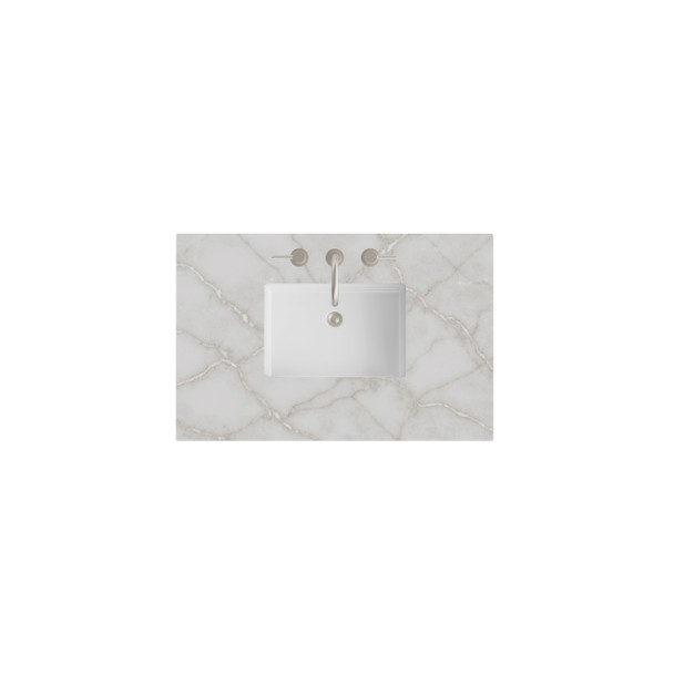 36" Single Top, 3 CM Victorian Silver Silestone w/ Sink