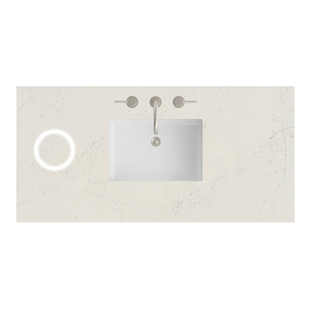 48" Single Top, 3CM Siberian Silestone w/ Sink & FreePower Wireless Charger