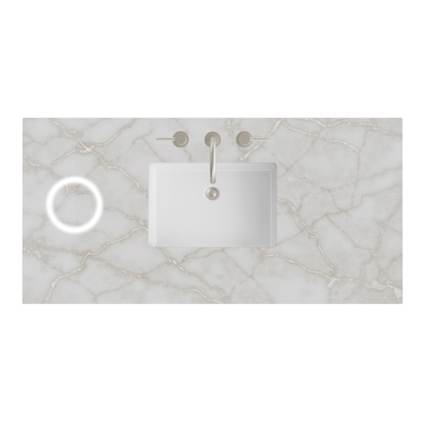 48" Single Top, 3 CM Victorian Silver Silestone w/ Sink & FreePower Wireless Charger