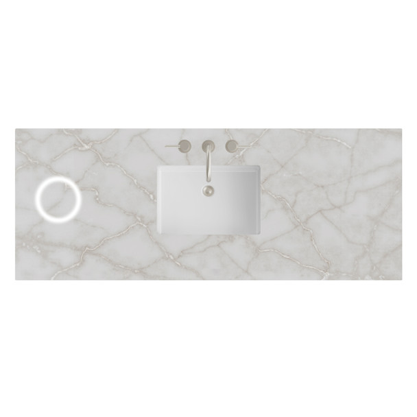 60" Single Top, 3 CM Victorian Silver Silestone w/ Sink & FreePower Wireless Charger