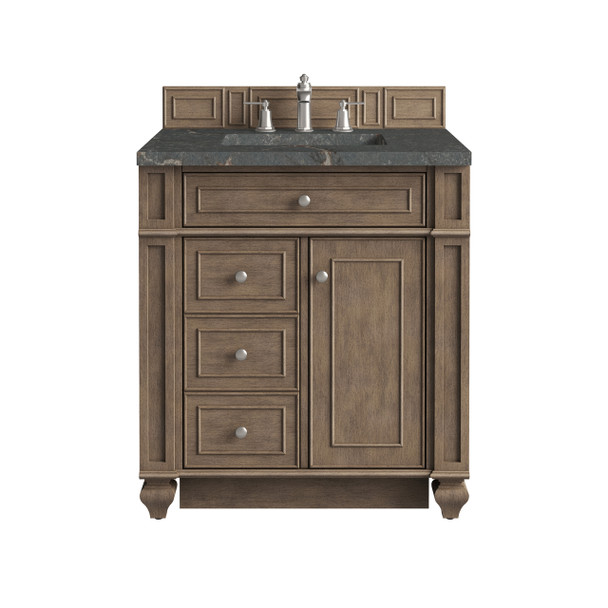 Bristol 30" Single Vanity, Whitewashed Walnut w/ 3 CM Parisien Bleu Silestone Top