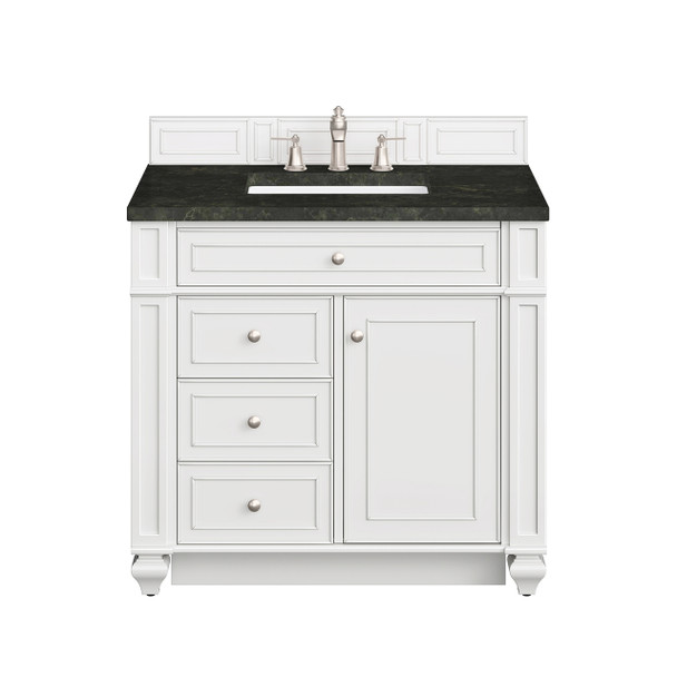 Bristol 36" Single Vanity, Bright White, w/ 3 CM Phantome Eclos Top