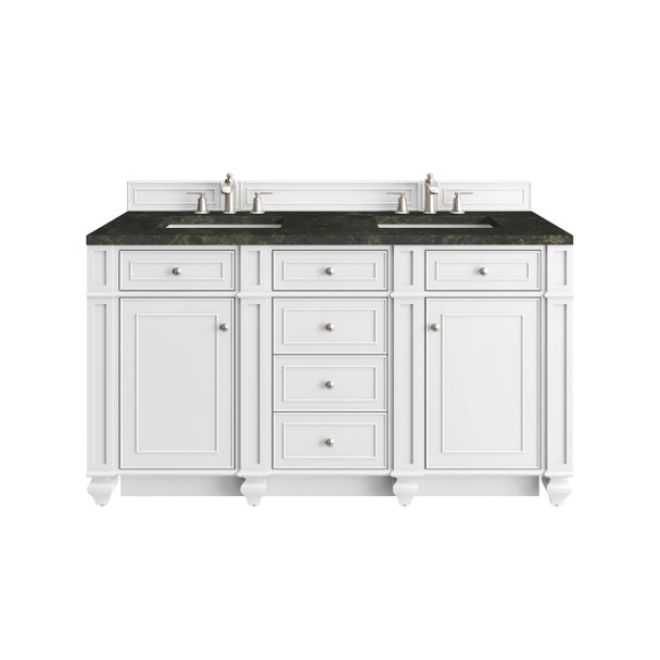 Bristol 60" Double Vanity, Bright White, w/ 3 CM Phantome Eclos Top