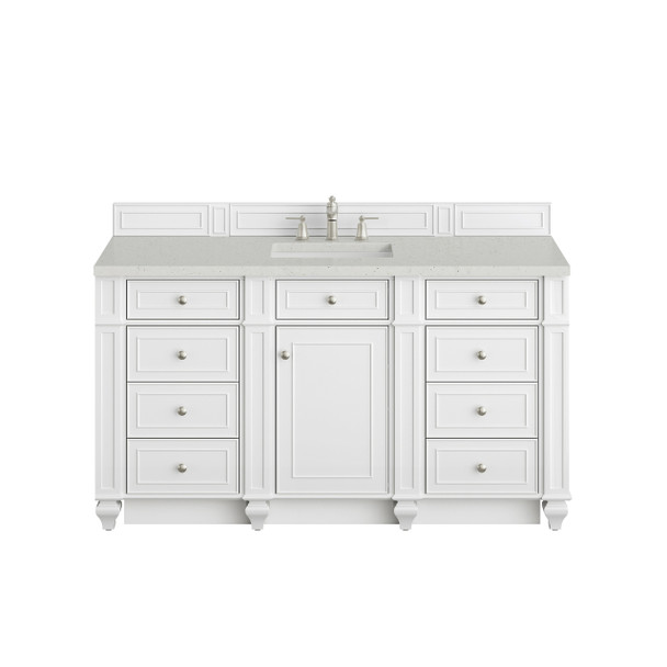 Bristol 60" Single Vanity, Bright White w/ 3 CM Lime Delight Silestone Top