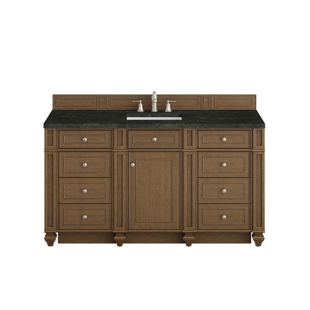 Bristol 60" Single Vanity, Saddle Brown, w/ 3 CM Phantome Eclos Top