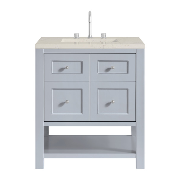 Breckenridge 30" Single Vanity, Serenity Blue, w/ 3 CM Siberian Silestone Top
