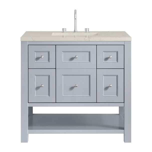 Breckenridge 36" Single Vanity, Serenity Blue, w/ 3 CM Siberian Silestone Top