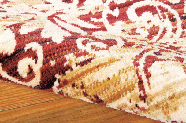Nourison Rhapsody RH005 Gold/garnet Area Rugs