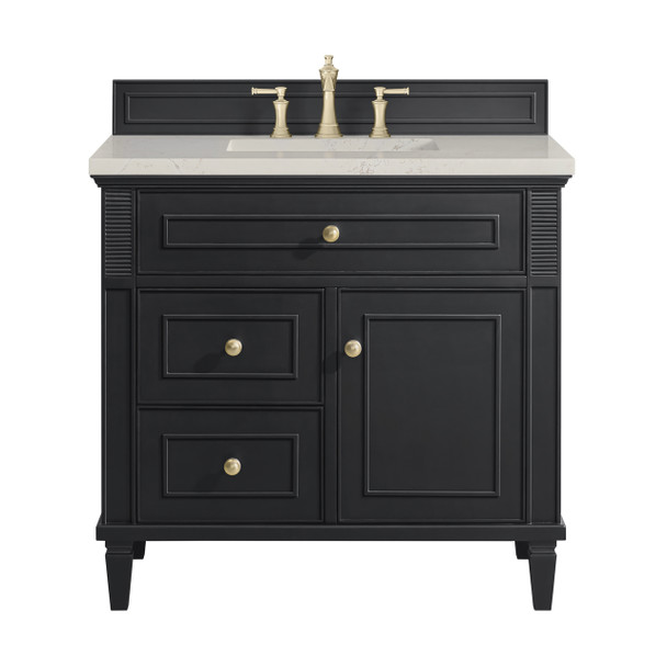 Lorelai 36" Single Vanity, Black Onyx, w/ 3 CM Siberian Silestone Top