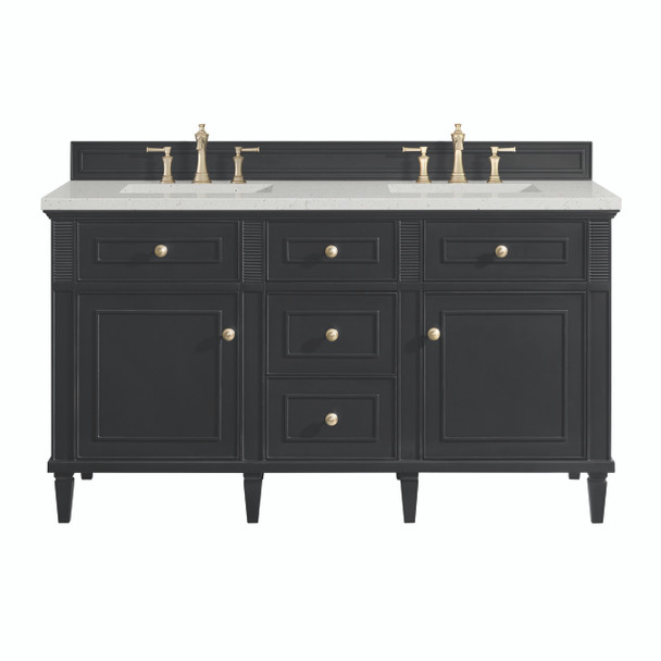 Lorelai 60" Double Vanity, Black Onyx w/ 3 CM Lime Delight Silestone Top