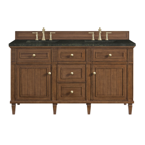 Lorelai 60" Double Vanity, Mid-Century Walnut, w/ 3 CM Phantome Eclos Top