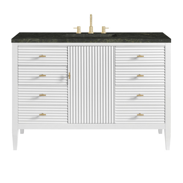 Myrrin 48" Single Vanity, Bright White, w/ 3 CM Phantome Eclos Top