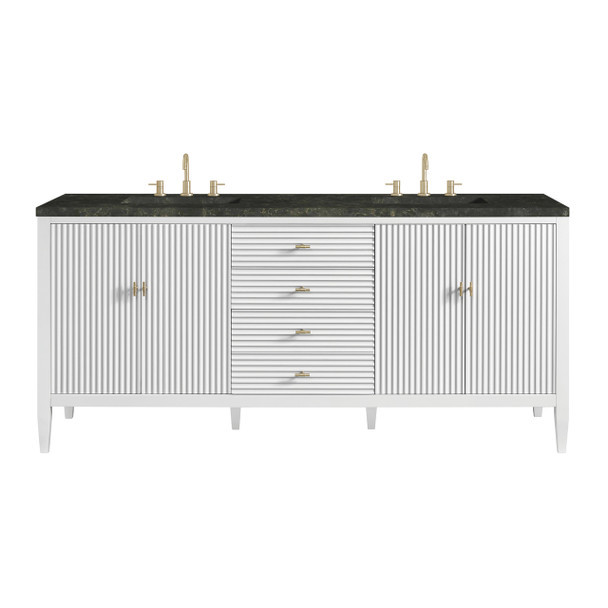 Myrrin 72" Vanity, Bright White, w/ 3 CM Phantome Eclos Top