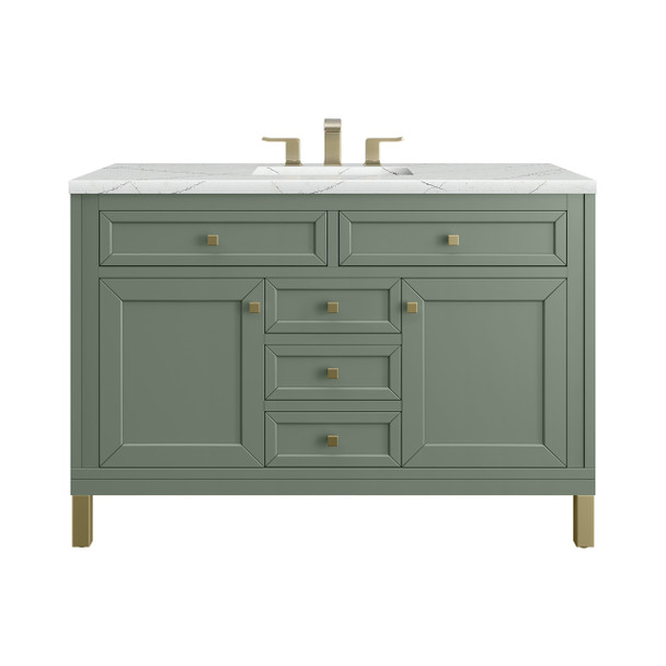 Chicago 48" Single Vanity, Smokey Celadon, w/ 3 CM Ethereal Noctis Silestone® Top