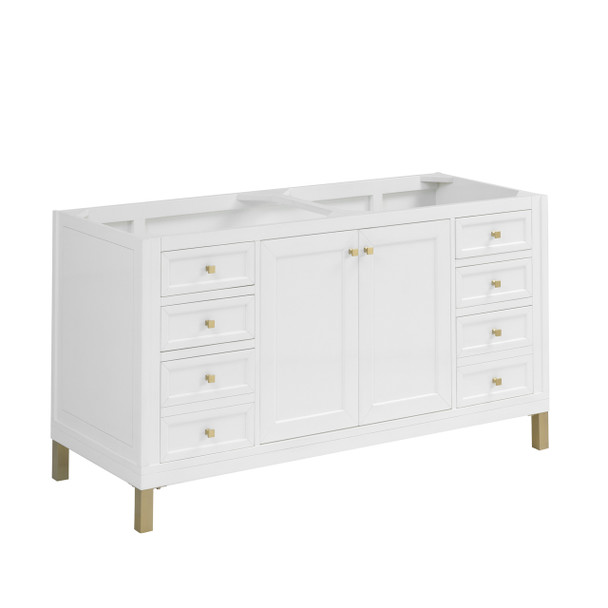 Chicago 60" Double Vanity, Glossy White