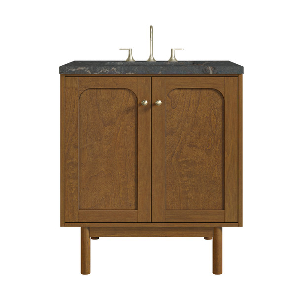 Laurent 30" Single Vanity, Honey Oak w/ 3 CM Parisien Bleu Silestone Top