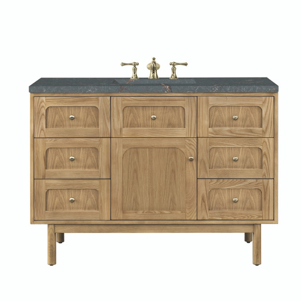 Laurent 48" Single Vanity, Light Natural Oak w/ 3 CM Parisien Bleu Top w/FreePower Wireless Charger