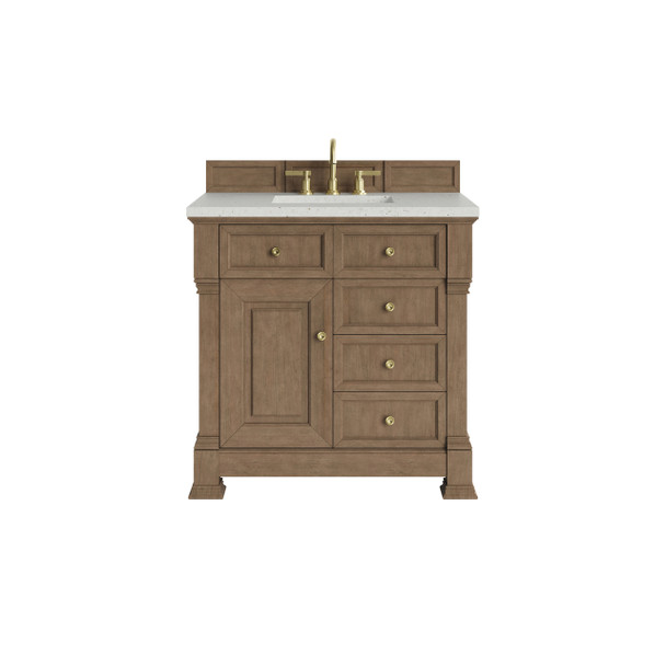 Brookfield 36" Single Vanity, Pecan w/ 3 CM Lime Delight Silestone Top