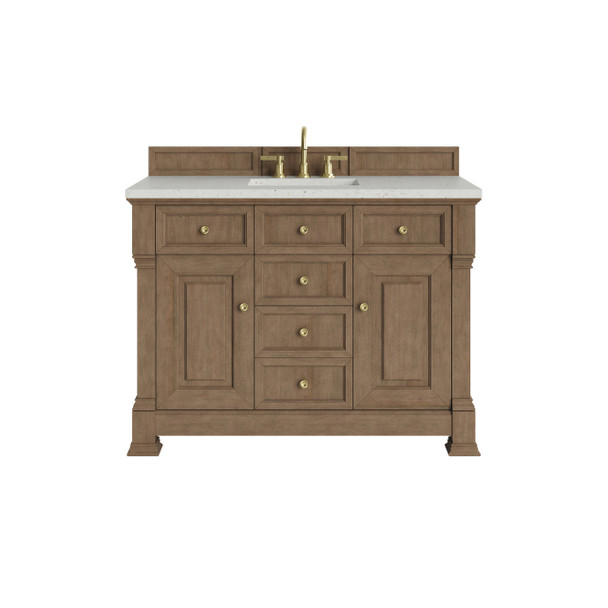 Brookfield 48" Single Vanity, Pecan, w/ 3 CM Lime Delight Silestone Top