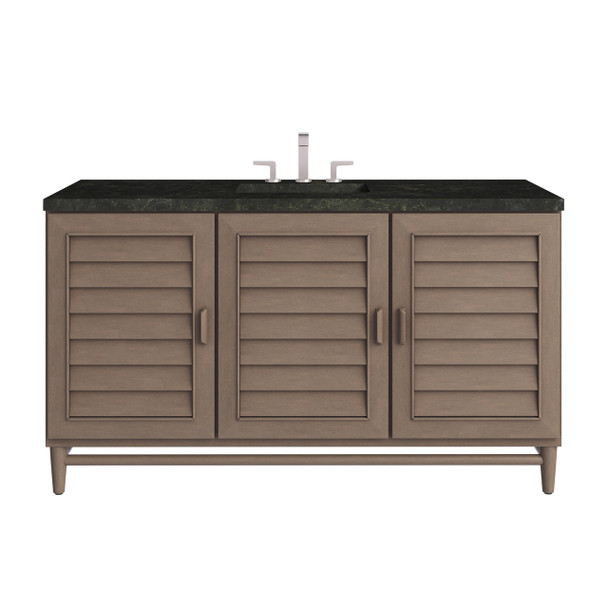 Portland 60" Single Vanity, Whitewashed Walnut, w/ 3 CM Phantome Eclos Top